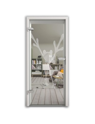 Ganzglastür Crazy Frog Gelasert Auf Klarglas