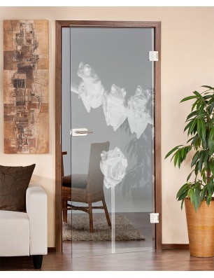 Ganzglastür Frösche Gelasert Auf Klarglas