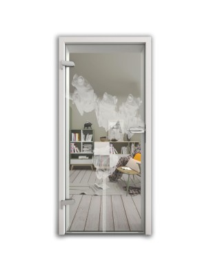 Ganzglastür Frösche Gelasert Auf Klarglas