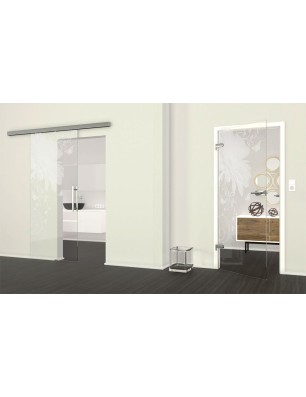 Ganzglastür Blume 3 Gelasert Auf Klarglas