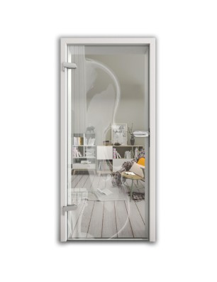 Ganzglastür Geige Gelasert Auf Klarglas