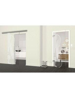 Ganzglastür Geige Gelasert Auf Klarglas