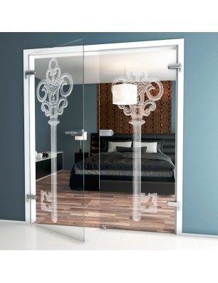 Ganzglastür Key Gelasert Auf Klarglas