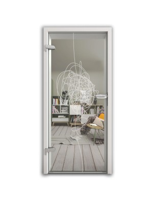 Ganzglastür Abstrakt 8 Gelasert Auf Klarglas