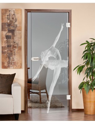 Ganzglastür Balerina Gelasert Auf Klarglas