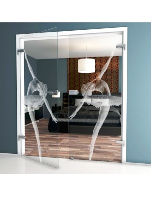 Ganzglastür Balerina Gelasert Auf Klarglas