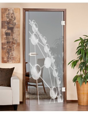 Ganzglastür Network Gelasert Auf Klarglas