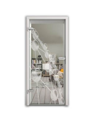 Ganzglastür Network Gelasert Auf Klarglas