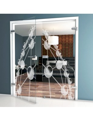 Ganzglastür Network Gelasert Auf Klarglas