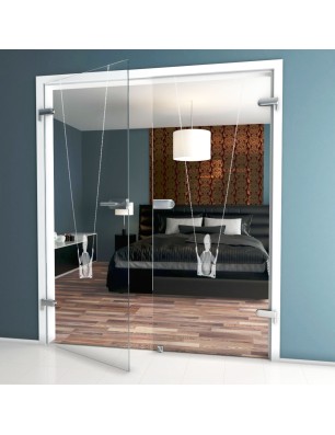 Ganzglastür Schaukel Gelasert Auf Klarglas