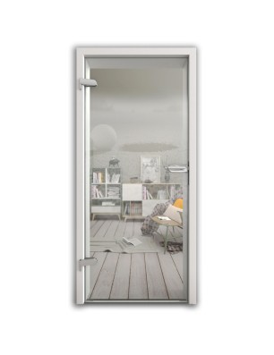 Ganzglastür Golf Gelasert Auf Klarglas