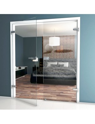 Ganzglastür Golf Gelasert Auf Klarglas