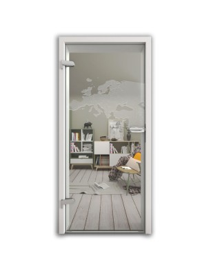 Ganzglastür Europa Gelasert Auf Klarglas