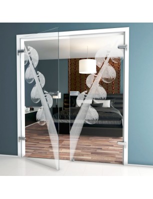 Ganzglastür Maikäfer Gelasert Auf Klarglas