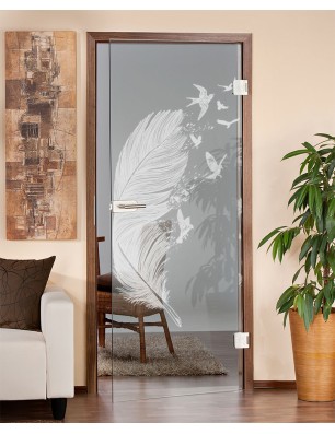 Ganzglastür Phönix I Gelasert Auf Klarglas