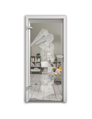 Ganzglastür Muscheln I Gelasert Auf Klarglas