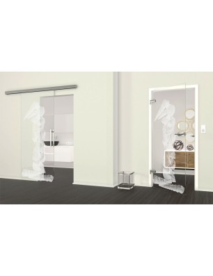 Ganzglastür Muscheln I Gelasert Auf Klarglas