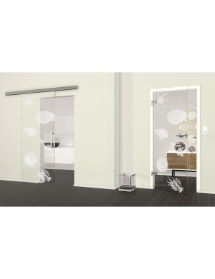 Ganzglastür Muscheln II Gelasert Auf Klarglas