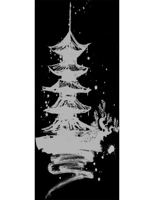 Ganzglastür Pagode III Gelasert Auf Klarglas