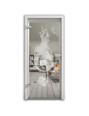 Ganzglastür Burning Musik Gelasert Auf Klarglas