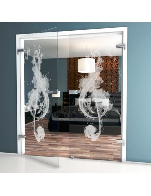 Ganzglastür Burning Musik Gelasert Auf Klarglas