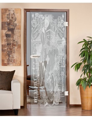 Ganzglastür Ritter Gelasert Auf Klarglas