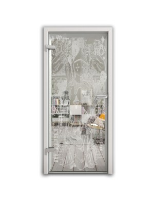 Ganzglastür Ritter Gelasert Auf Klarglas