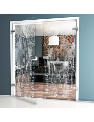 Ganzglastür Ritter Gelasert Auf Klarglas