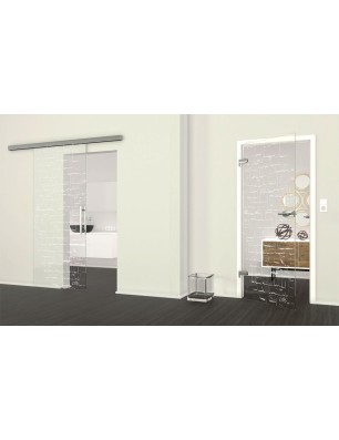 Ganzglastür Steinwand Gelasert Auf Klarglas