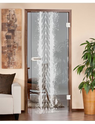 Ganzglastür Abdruck Gelasert Auf Klarglas