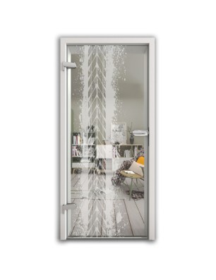 Ganzglastür Abdruck Gelasert Auf Klarglas