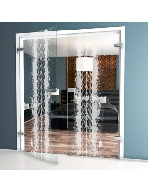 Ganzglastür Abdruck Gelasert Auf Klarglas