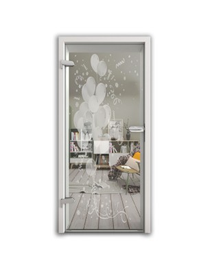 Ganzglastür Balong Gelasert Auf Klarglas