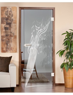 Ganzglastür Komponieren Gelasert Auf Klarglas