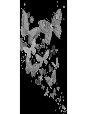 Ganzglastür Schmetterlinge II Gelasert Auf Klarglas