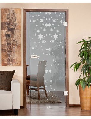 Ganzglastür Sterne Gelasert Auf Klarglas