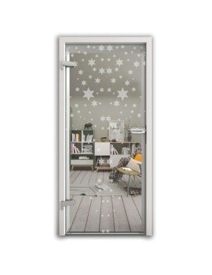 Ganzglastür Sterne Gelasert Auf Klarglas