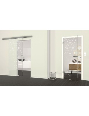 Ganzglastür Sterne Gelasert Auf Klarglas