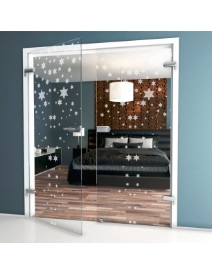 Ganzglastür Sterne Gelasert Auf Klarglas