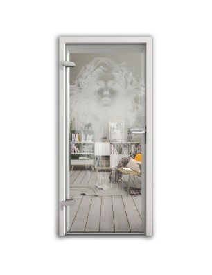 Ganzglastür Silhuette III Gelasert Auf Klarglas