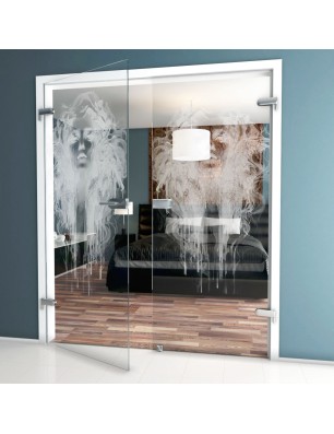 Ganzglastür Silhuette III Gelasert Auf Klarglas