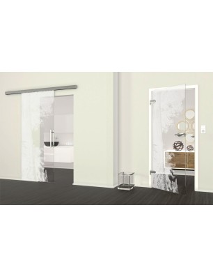 Ganzglastür Wald Gelasert Auf Klarglas