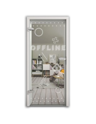 Ganzglastür Gamer Gelasert Auf Klarglas