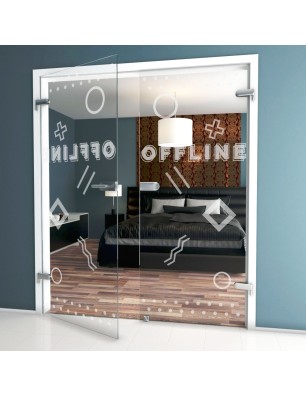 Ganzglastür Gamer Gelasert Auf Klarglas