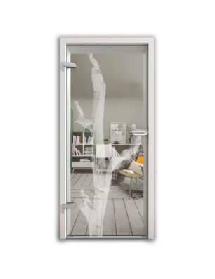 Ganzglastür Vögel Gelasert Auf Klarglas