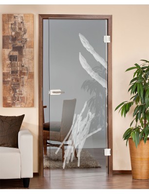 Ganzglastür Spargel Gelasert Auf Klarglas