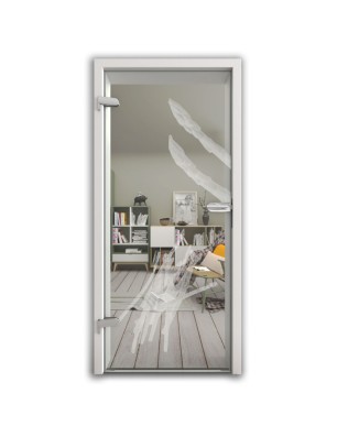 Ganzglastür Spargel Gelasert Auf Klarglas