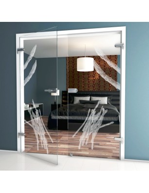 Ganzglastür Spargel Gelasert Auf Klarglas