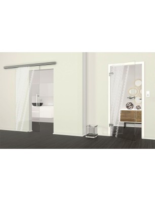 Ganzglastür Abstrakt 6 Gelasert Auf Klarglas