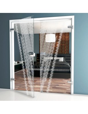 Ganzglastür Abstrakt 6 Gelasert Auf Klarglas